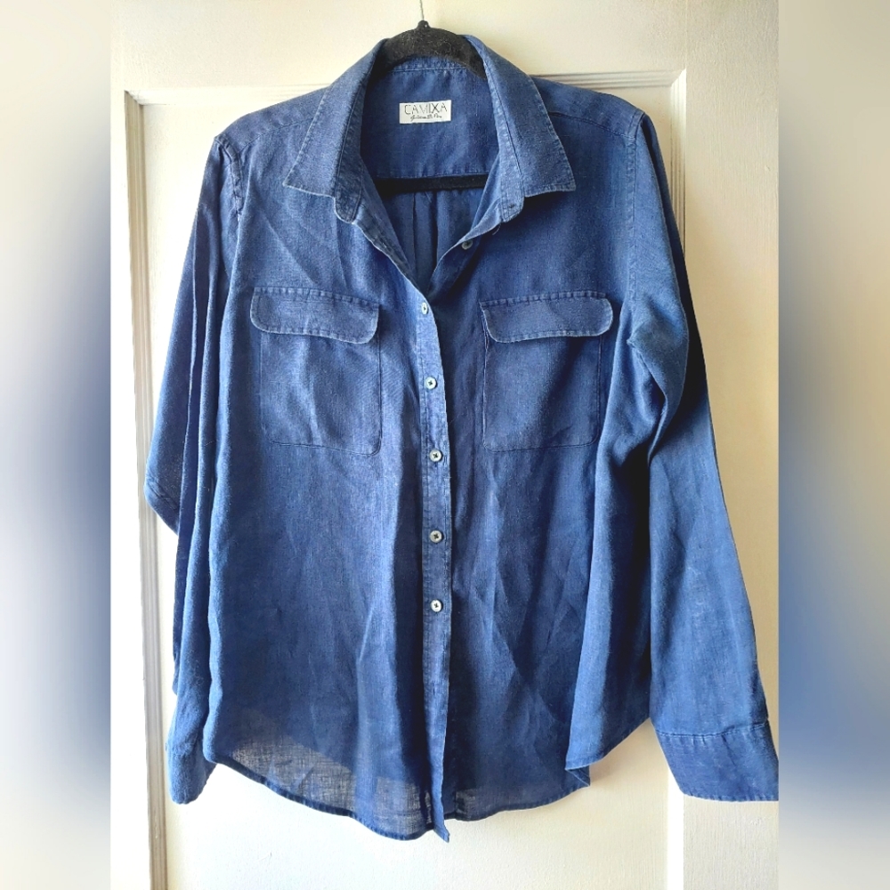 Mens 100% LINEN buttondown shirt